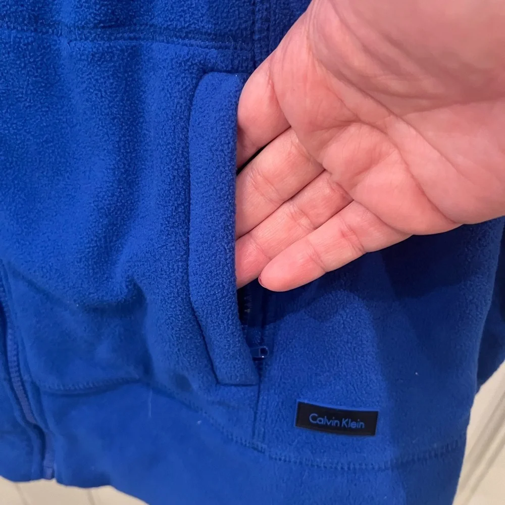 Calvin Klein Large Blue Fleece Women's Jacket - Picture 6 of 11